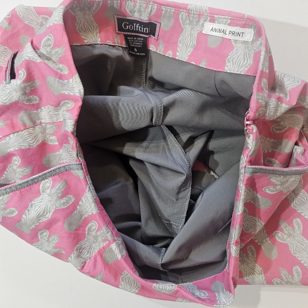 Women’s Pink Zebra-Print Skort with Silver Accents - Picture 6 of 6